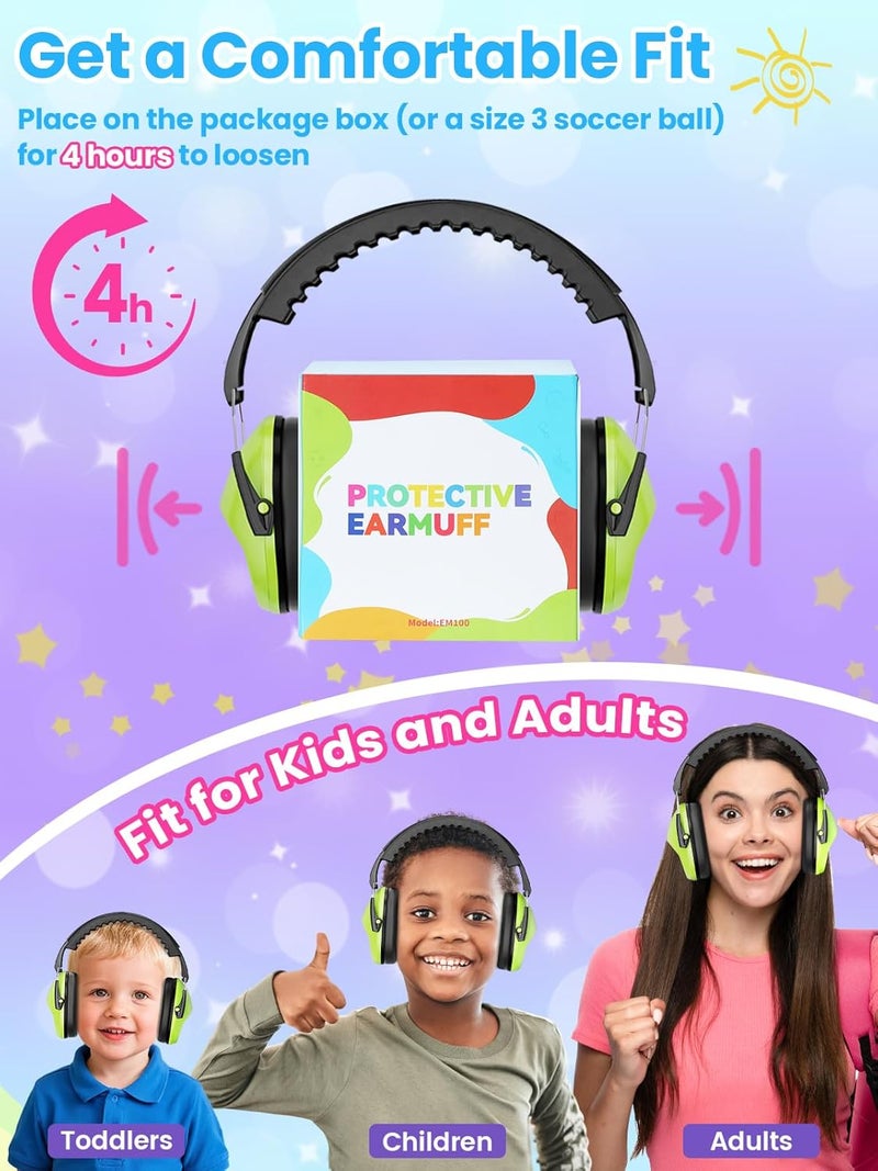 Dr.Meter Kids Ear Protection Ear Muffs, Noise Cancelling Headphones for Kids Adults, 27.4SNR Toddler Noise Reduction Earmuffs for Autism Sensory in Monster Jam Mowing Fireworks Concert Air Show - Image 5